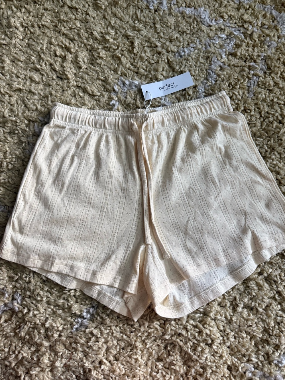 Perfect White Tee Butter Yellow Pointelle Shorts